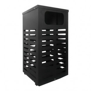 Paris Site Furnishings Lasting Impressions 461-360-0006 34 Gallon Black Powder-Coated Steel Rectangular Outdoor Trash Can Paris Site Furnishings Lasting Impressions 461-360-0006 34 Gallon Black Powder-Coated Steel Rectangular Outdoor Trash Can