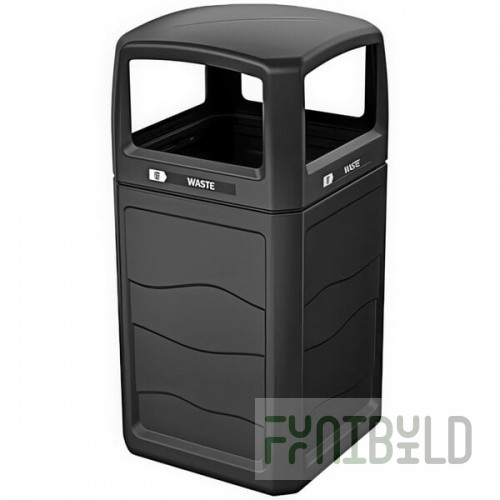 Busch Systems Renegade 193417 50 Gallon HDPE Decorative Trash Can with 