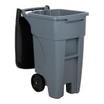 Rubbermaid® 1971941 32 Gallon Gray Wheeled Rectangular Trash Can with Lid Rubbermaid® 1971941 32 Gallon Gray Wheeled Rectangular Trash Can with Lid