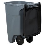 Rubbermaid® 1971941 32 Gallon Gray Wheeled Rectangular Trash Can with Lid Rubbermaid® 1971941 32 Gallon Gray Wheeled Rectangular Trash Can with Lid