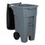 Rubbermaid® 1971941 32 Gallon Gray Wheeled Rectangular Trash Can with Lid Rubbermaid® 1971941 32 Gallon Gray Wheeled Rectangular Trash Can with Lid