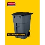 Rubbermaid® 1971941 32 Gallon Gray Wheeled Rectangular Trash Can with Lid Rubbermaid® 1971941 32 Gallon Gray Wheeled Rectangular Trash Can with Lid