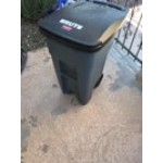 Rubbermaid® 1971941 32 Gallon Gray Wheeled Rectangular Trash Can with Lid Rubbermaid® 1971941 32 Gallon Gray Wheeled Rectangular Trash Can with Lid