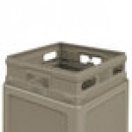 Commercial Zone 732102 PolyTec 42 Gallon Square Beige Trash Can