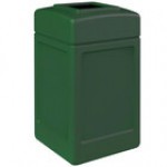 Commercial Zone 732102 PolyTec 42 Gallon Square Beige Trash Can