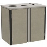 Lakeside 3415RD Stainless Steel Rectangular Refuse / Recycle / Paper Station with Top Access and Red Laminate Finish - 37 1/2