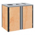 Lakeside 3415RD Stainless Steel Rectangular Refuse / Recycle / Paper Station with Top Access and Red Laminate Finish - 37 1/2