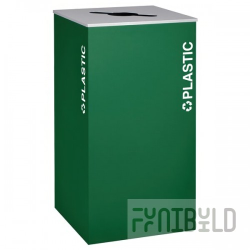 Ex-Cell Kaiser RC-KD36-PL EGX Kaleidoscope XL Series Emerald Texture Square 36 Gallon Customizable Plastic Receptacle