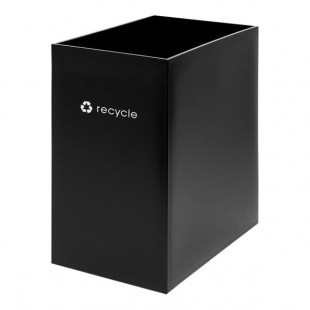 CSL reCollect2 BNBK-10-WH 11 Qt. Black Recycle Bin with Logo CSL reCollect2 BNBK-10-WH 11 Qt. Black Recycle Bin with Logo