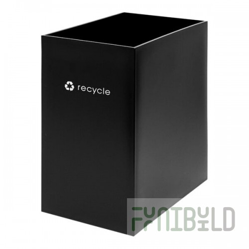 CSL reCollect2 BNBK-10-WH 11 Qt. Black Recycle Bin with Logo