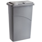 Rubbermaid® FG9W1500LGRAY Slim Jim® 23 Gallon Light Gray Rectangular Trash Can with Confidential Document Lid