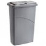 Rubbermaid® FG9W1500LGRAY Slim Jim® 23 Gallon Light Gray Rectangular Trash Can with Confidential Document Lid