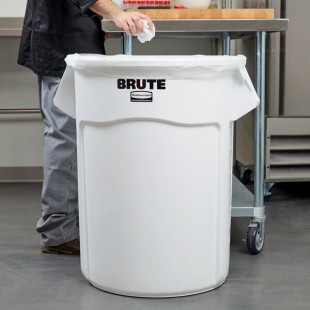 Rubbermaid® FG265500WHT BRUTE 55 Gallon White Round Trash Can