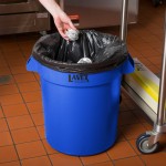 Lavex 20 Gallon Blue Round Commercial Trash Can / Ingredient Bin