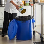 Lavex 20 Gallon Blue Round Commercial Trash Can / Ingredient Bin