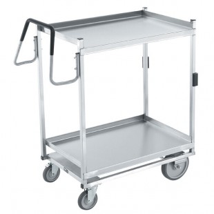 Vollrath 97207 Heavy-Duty Stainless Steel 2 Shelf Utility Cart - 44 Vollrath 97207 Heavy-Duty Stainless Steel 2 Shelf Utility Cart - 44