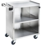 Lakeside 610 Stainless Steel 3 Shelf with Enclosed Base and Light Maple Finish - 27 3/4 Lakeside 610 Stainless Steel 3 Shelf with Enclosed Base and Light Maple Finish - 27 3/4