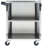 Lakeside 610 Stainless Steel 3 Shelf with Enclosed Base and Light Maple Finish - 27 3/4 Lakeside 610 Stainless Steel 3 Shelf with Enclosed Base and Light Maple Finish - 27 3/4