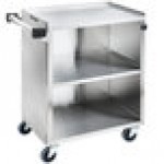 Lakeside 610 Stainless Steel 3 Shelf with Enclosed Base and Light Maple Finish - 27 3/4 Lakeside 610 Stainless Steel 3 Shelf with Enclosed Base and Light Maple Finish - 27 3/4