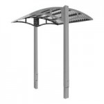 Paris Site Furnishings Shade Series 6' Window Gray Inground Mounted Park Bench with Canopy and Basket Weave Perforations 85 1/2 Paris Site Furnishings Shade Series 6' Window Gray Inground Mounted Park Bench with Canopy and Basket Weave Perforations 85 1/2