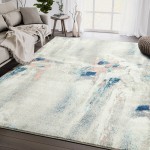 Abani Arto Collection 4' x 6' Gray Abstract Paint Strokes Area Rug