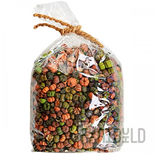 Kalalou 12 oz. Bag of Dried Orange and Green Putka Pods - 12/Pack