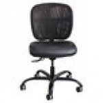 Safco 3397BV Vue Black Intensive Use Vinyl / Mesh Swivel / Tilt Task Chair