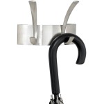 Safco 4203SL Brushed Nickel Metal Two-Peg Coat Hook / Wall Rack