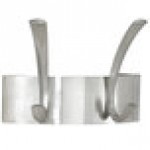 Safco 4203SL Brushed Nickel Metal Two-Peg Coat Hook / Wall Rack