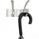 Safco 4203SL Brushed Nickel Metal Two-Peg Coat Hook / Wall Rack