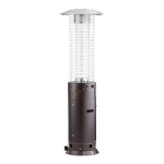 Backyard Pro Courtyard Series RNDFHBZ Bronze Round Portable Propane Outdoor Patio Heater with Glass Tube - 46,000 BTU
