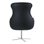 QA Group Black Faux Leather Executive Chair with Steel Swivel Base QA Group Black Faux Leather Executive Chair with Steel Swivel Base