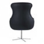 QA Group Black Faux Leather Executive Chair with Steel Swivel Base QA Group Black Faux Leather Executive Chair with Steel Swivel Base