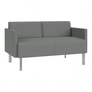 Lesro Luxe Lounge Series Open House Asteroid Fabric Loveseat with Upholstered Arms and Steel Legs Lesro Luxe Lounge Series Open House Asteroid Fabric Loveseat with Upholstered Arms and Steel Legs