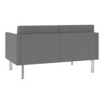 Lesro Luxe Lounge Series Open House Asteroid Fabric Loveseat with Upholstered Arms and Steel Legs Lesro Luxe Lounge Series Open House Asteroid Fabric Loveseat with Upholstered Arms and Steel Legs