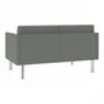 Lesro Luxe Lounge Series Open House Asteroid Fabric Loveseat with Upholstered Arms and Steel Legs Lesro Luxe Lounge Series Open House Asteroid Fabric Loveseat with Upholstered Arms and Steel Legs
