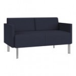Lesro Luxe Lounge Series Open House Asteroid Fabric Loveseat with Upholstered Arms and Steel Legs Lesro Luxe Lounge Series Open House Asteroid Fabric Loveseat with Upholstered Arms and Steel Legs