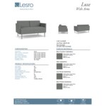 Lesro Luxe Lounge Series Open House Asteroid Fabric Loveseat with Upholstered Arms and Steel Legs Lesro Luxe Lounge Series Open House Asteroid Fabric Loveseat with Upholstered Arms and Steel Legs