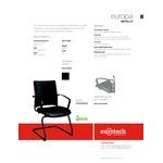 Eurotech LE333TNM-BLKL Europa Metallic Series Black Leather Arm Chair