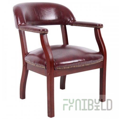 Boss B9540-BY Burgundy Vinyl Captain's Chair