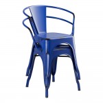 Lancaster Table & Seating Alloy Distressed Blue Quartz Outdoor Arm Chair Lancaster Table & Seating Alloy Distressed Blue Quartz Outdoor Arm Chair