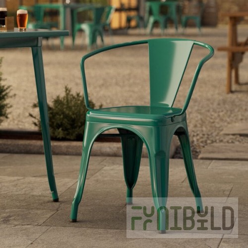 Lancaster Table & Seating Alloy Emerald Green Outdoor Arm Chair