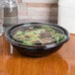 Sabert 93064A50 FreshPack 64 oz. Black Round Shallow Bowl - 50/Case