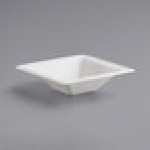 EcoChoice 12 oz. Compostable White Plant Fiber Square Bowl - 400/Case