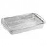 Choice Heavy Duty Smoothwall Silver Extra Large Oblong Foil Entree / Take-Out Pan with Dome Lid 108 oz. - 25/Case Choice Heavy Duty Smoothwall Silver Extra Large Oblong Foil Entree / Take-Out Pan with Dome Lid 108 oz. - 25/Case
