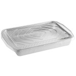 Choice Heavy Duty Smoothwall Silver Extra Large Oblong Foil Entree / Take-Out Pan with Dome Lid 108 oz. - 25/Case Choice Heavy Duty Smoothwall Silver Extra Large Oblong Foil Entree / Take-Out Pan with Dome Lid 108 oz. - 25/Case