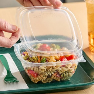 Dart PP816BDL PresentaBowls Pro Clear Polypropylene Vented Square Flat Lid for 8-16 oz. Square Bowls - 504/Case Dart PP816BDL PresentaBowls Pro Clear Polypropylene Vented Square Flat Lid for 8-16 oz. Square Bowls - 504/Case