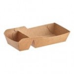 Carnival King 1 lb. Medium Two-Compartment Foiled Paper Food Tray 6 1/2 Carnival King 1 lb. Medium Two-Compartment Foiled Paper Food Tray 6 1/2