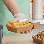 Carnival King 1 lb. Medium Two-Compartment Foiled Paper Food Tray 6 1/2 Carnival King 1 lb. Medium Two-Compartment Foiled Paper Food Tray 6 1/2