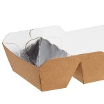 Carnival King 1 lb. Medium Two-Compartment Foiled Paper Food Tray 6 1/2 Carnival King 1 lb. Medium Two-Compartment Foiled Paper Food Tray 6 1/2
